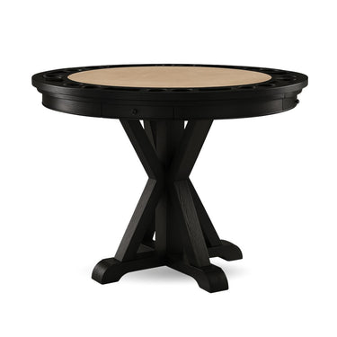 Poker Dining Table Rider, Round, 6-person, 48'', Black